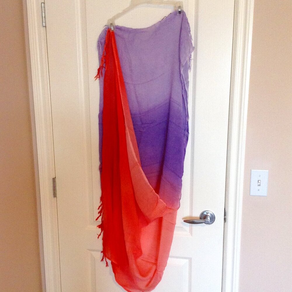 Beach Coverup Wrap Sarong With Tassels Ombre Swimming Swim Vacation